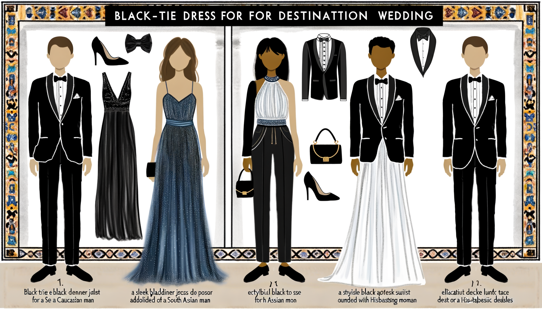 Your Essential Black-Tie Dress Guide for Destination Weddings